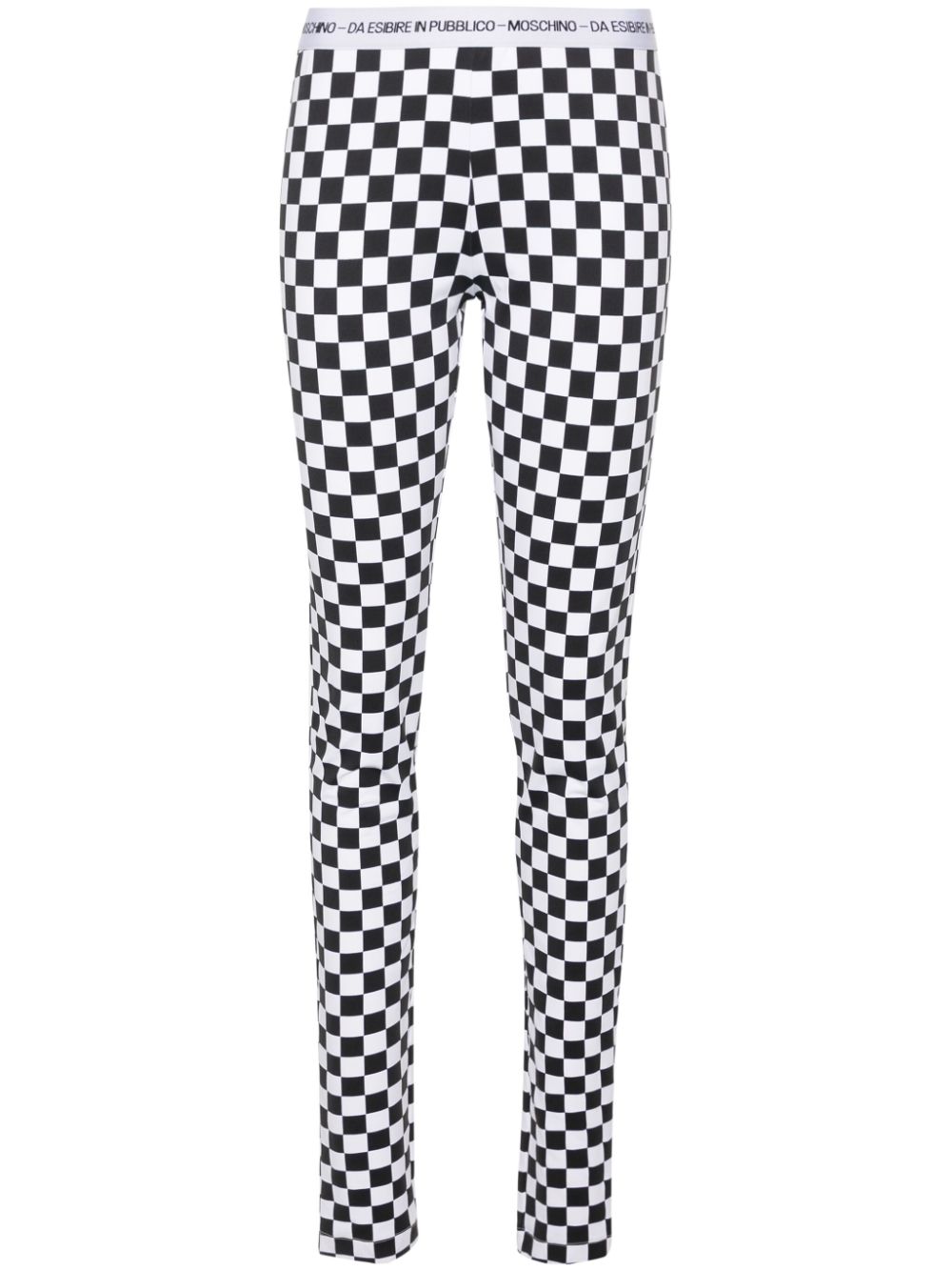 Moschino checkerboard-print flared trousers