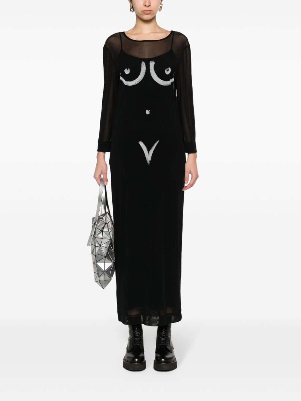 Moschino body-print mesh slip dress - Image 2