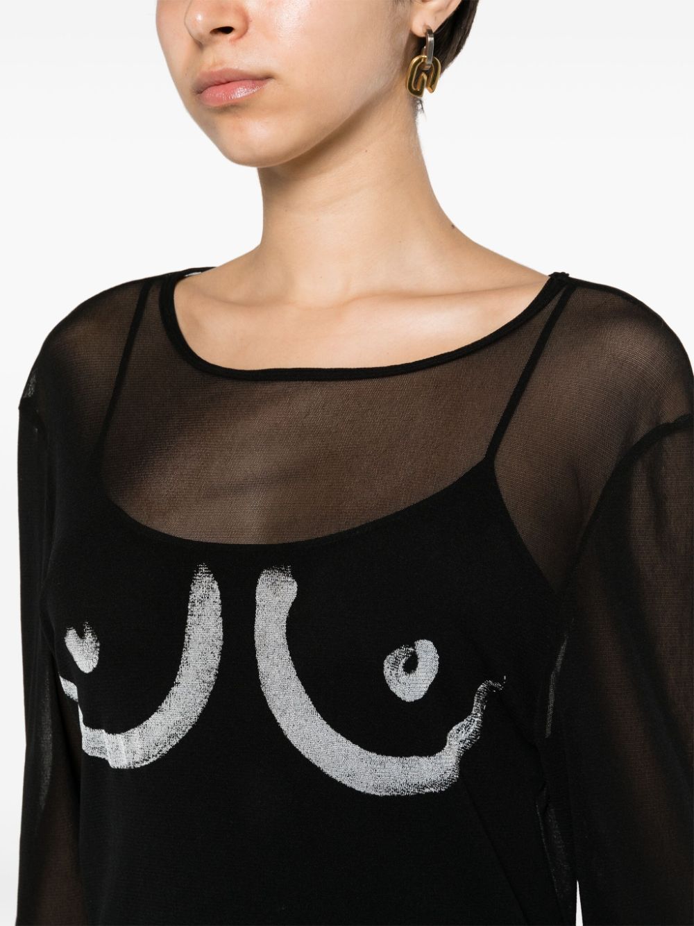 Moschino body-print mesh slip dress - Image 5