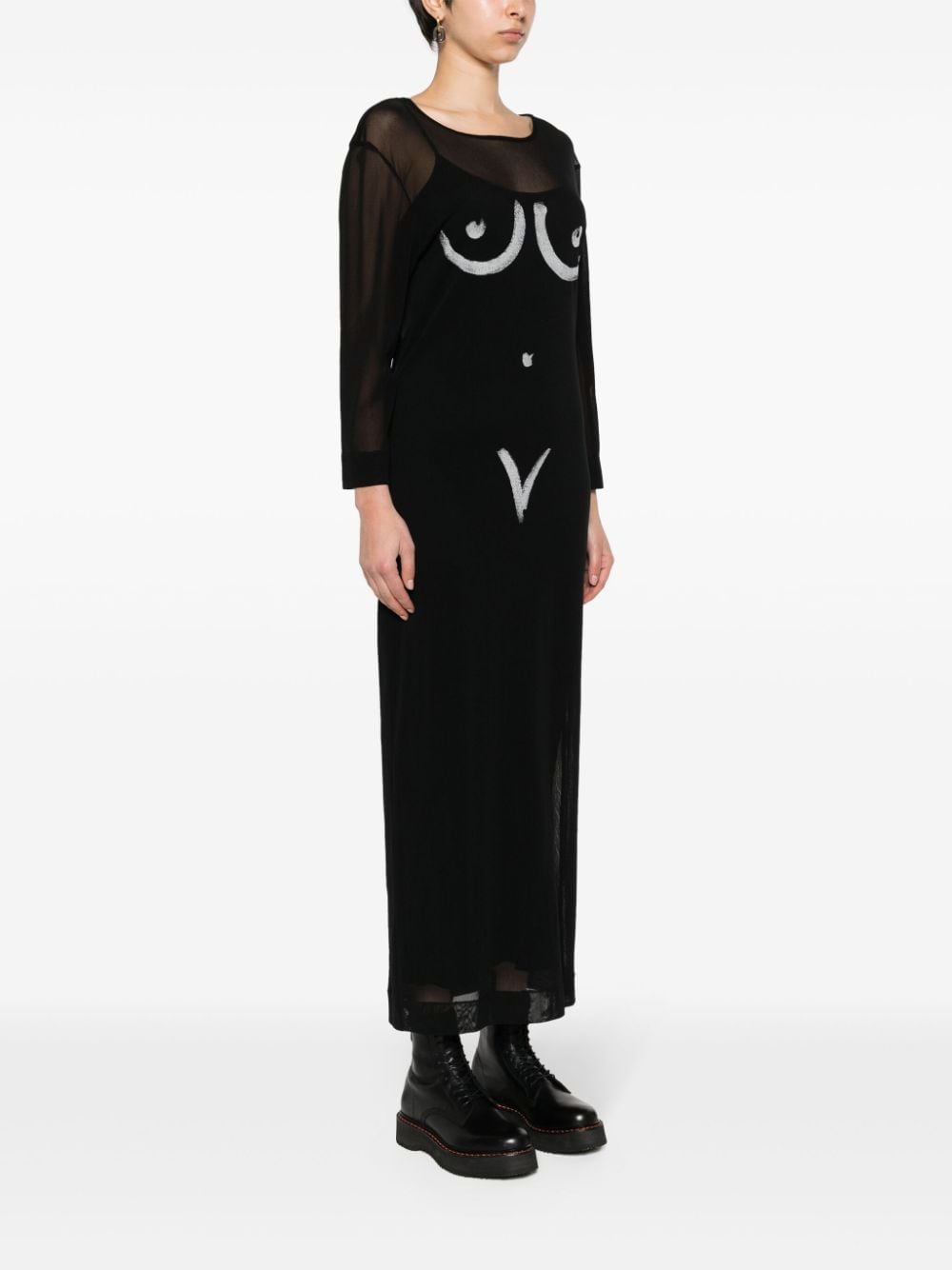 Moschino body-print mesh slip dress - Image 3