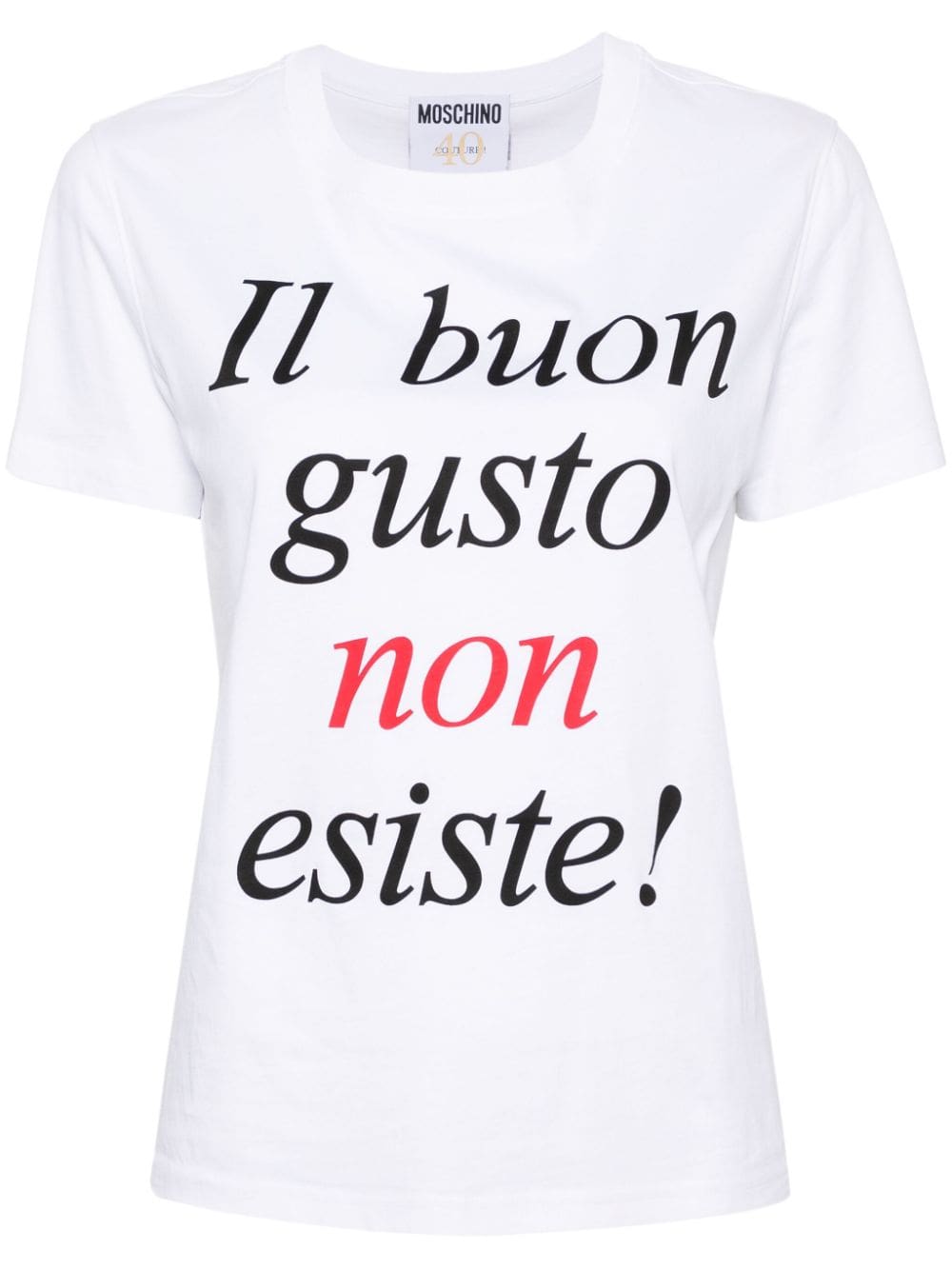 Moschino slogan-print organic-cotton T-shirt
