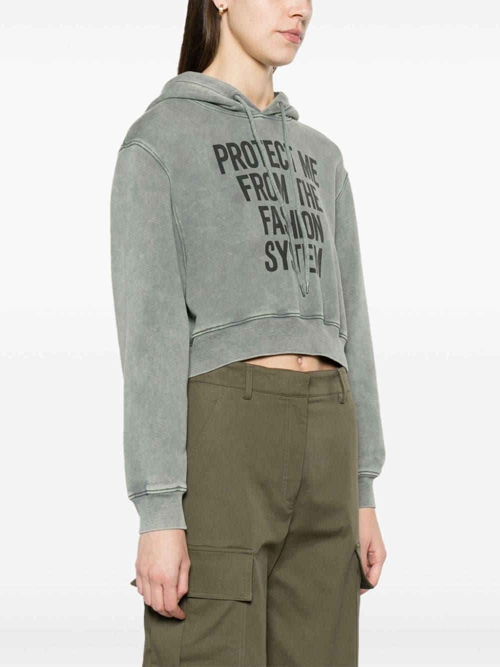 Moschino slogan-print organic-cotton hoodie - Image 3