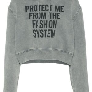 Moschino slogan-print organic-cotton hoodie