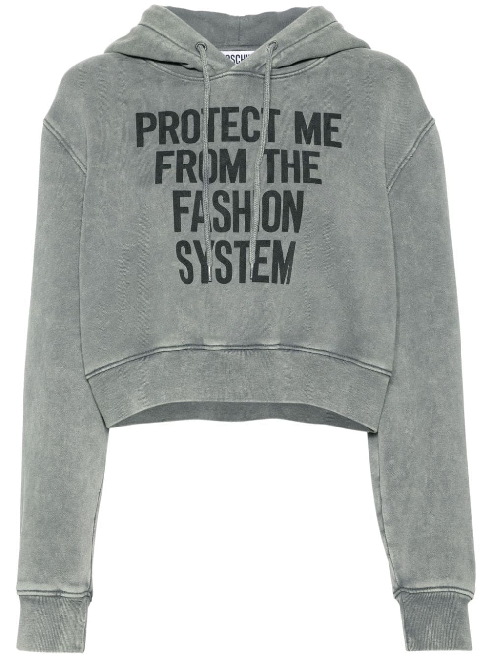 Moschino slogan-print organic-cotton hoodie