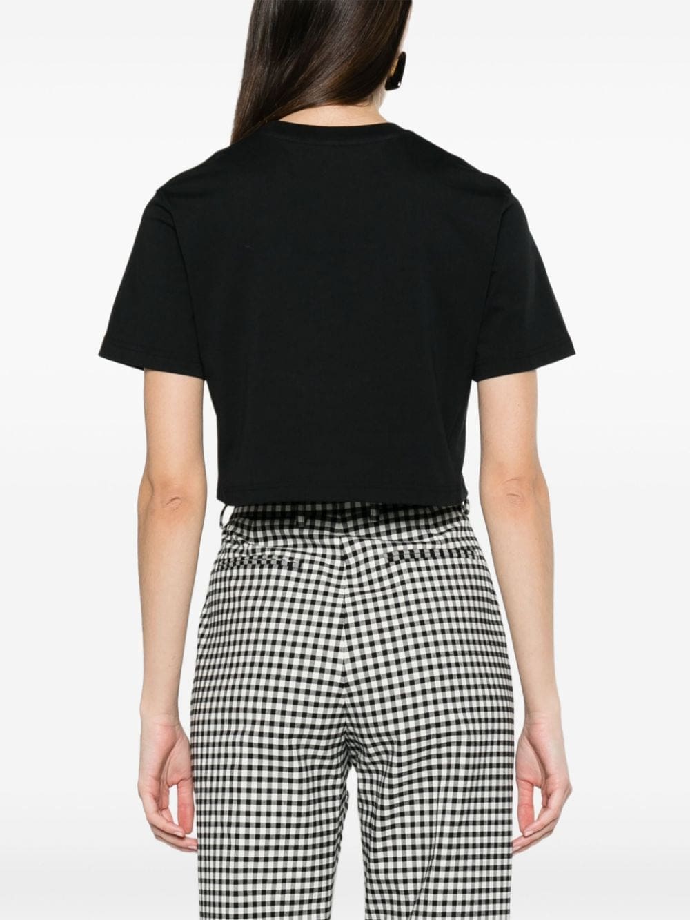Moschino text-embellished cropped T-shirt - Image 4