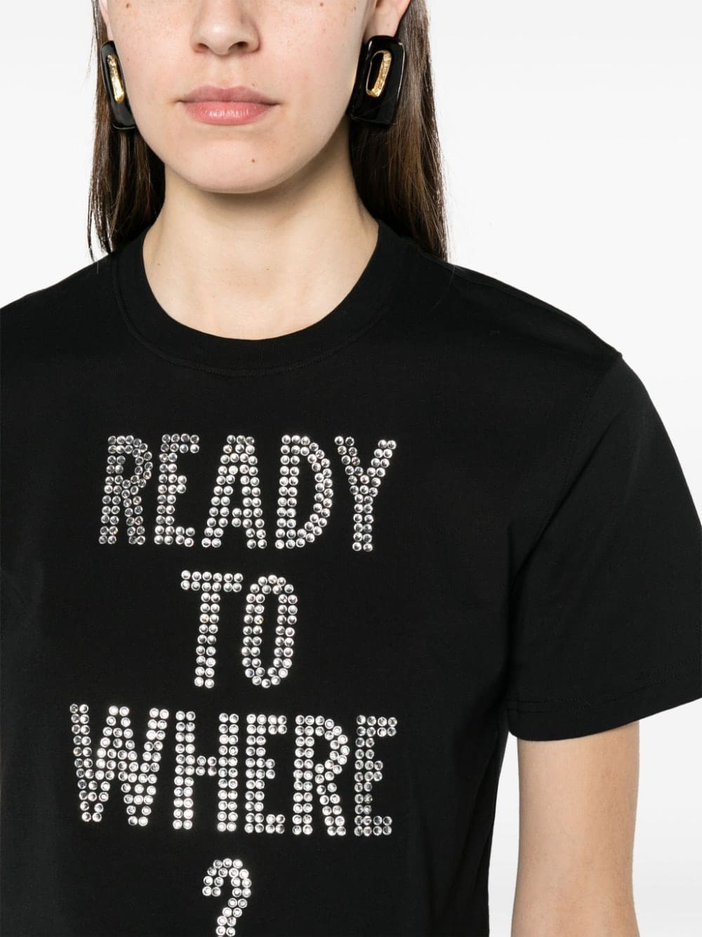 Moschino text-embellished cropped T-shirt - Image 5