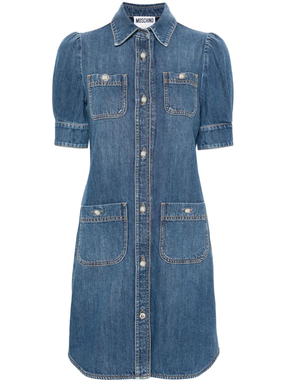 Moschino spread-collar denim minidress