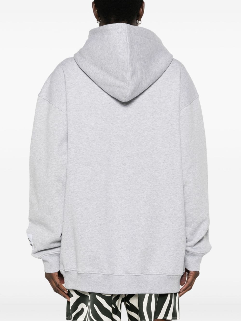 Moschino slogan-patch cotton hoodie - Image 4