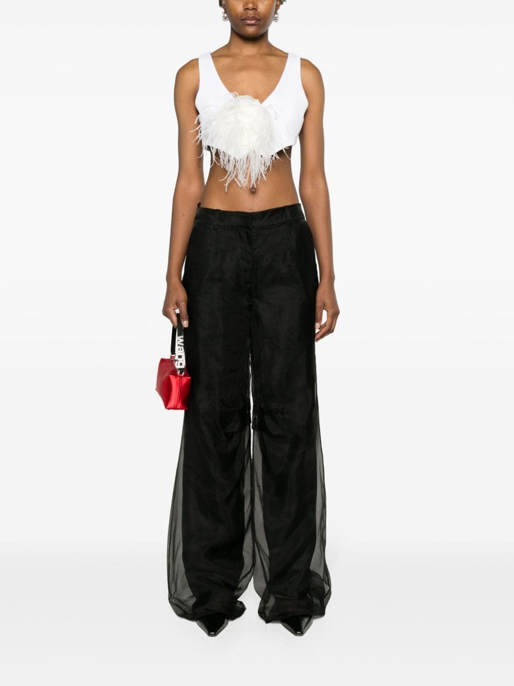 Moschino floral-brooch cropped waistcoat - Image 2