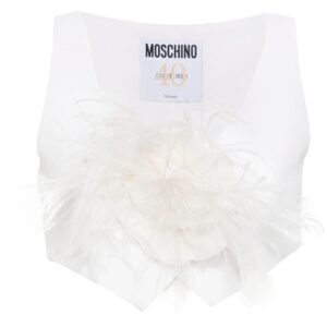 Moschino floral-brooch cropped waistcoat