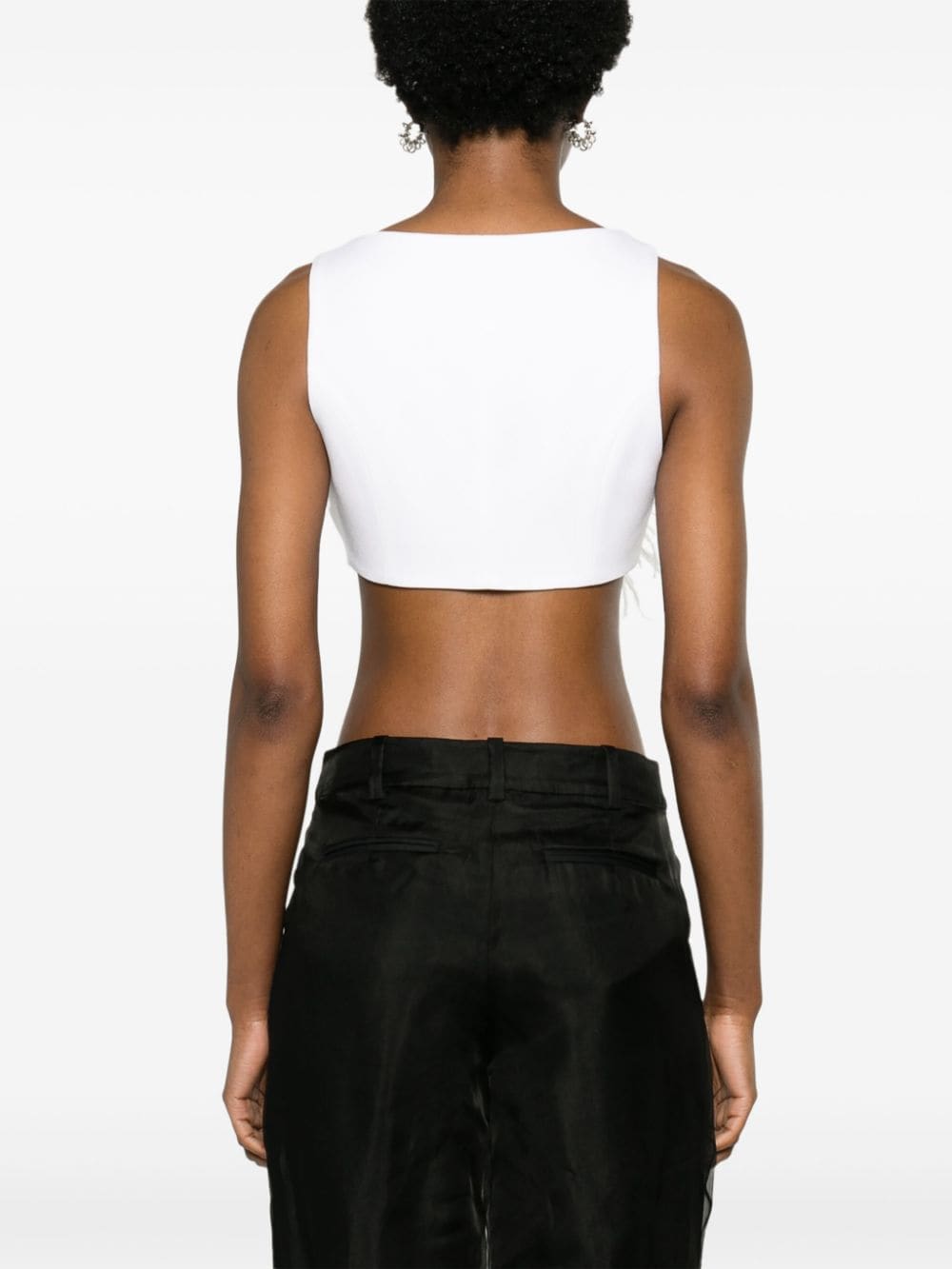 Moschino floral-brooch cropped waistcoat - Image 4