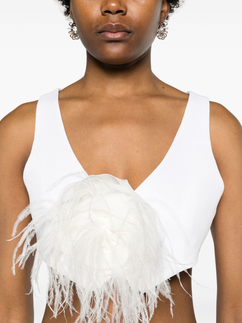 Moschino floral-brooch cropped waistcoat - Image 5