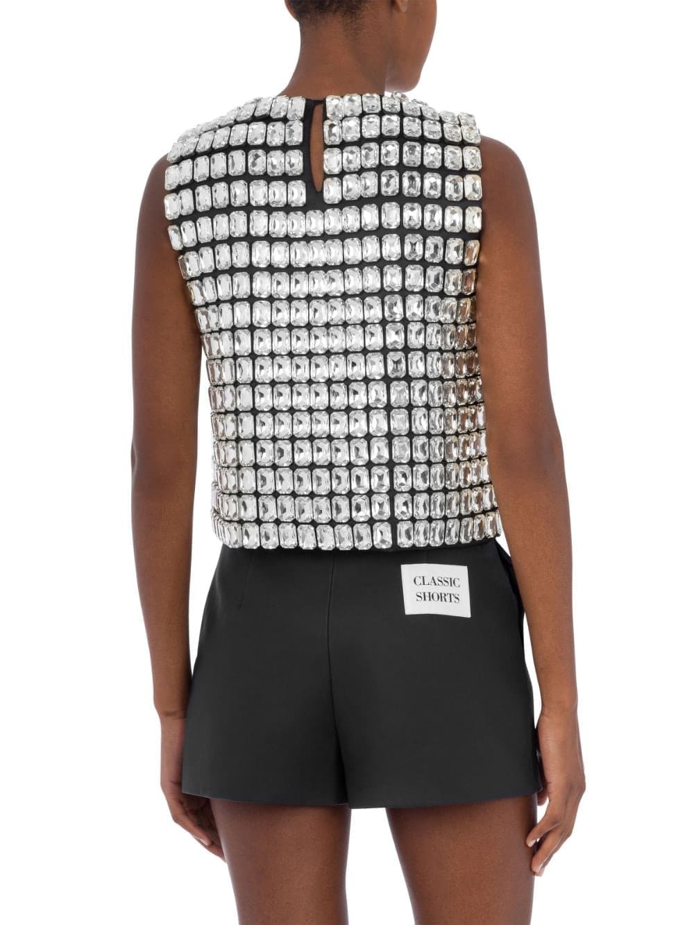 Moschino crystal-embellished cropped tank top - Image 3