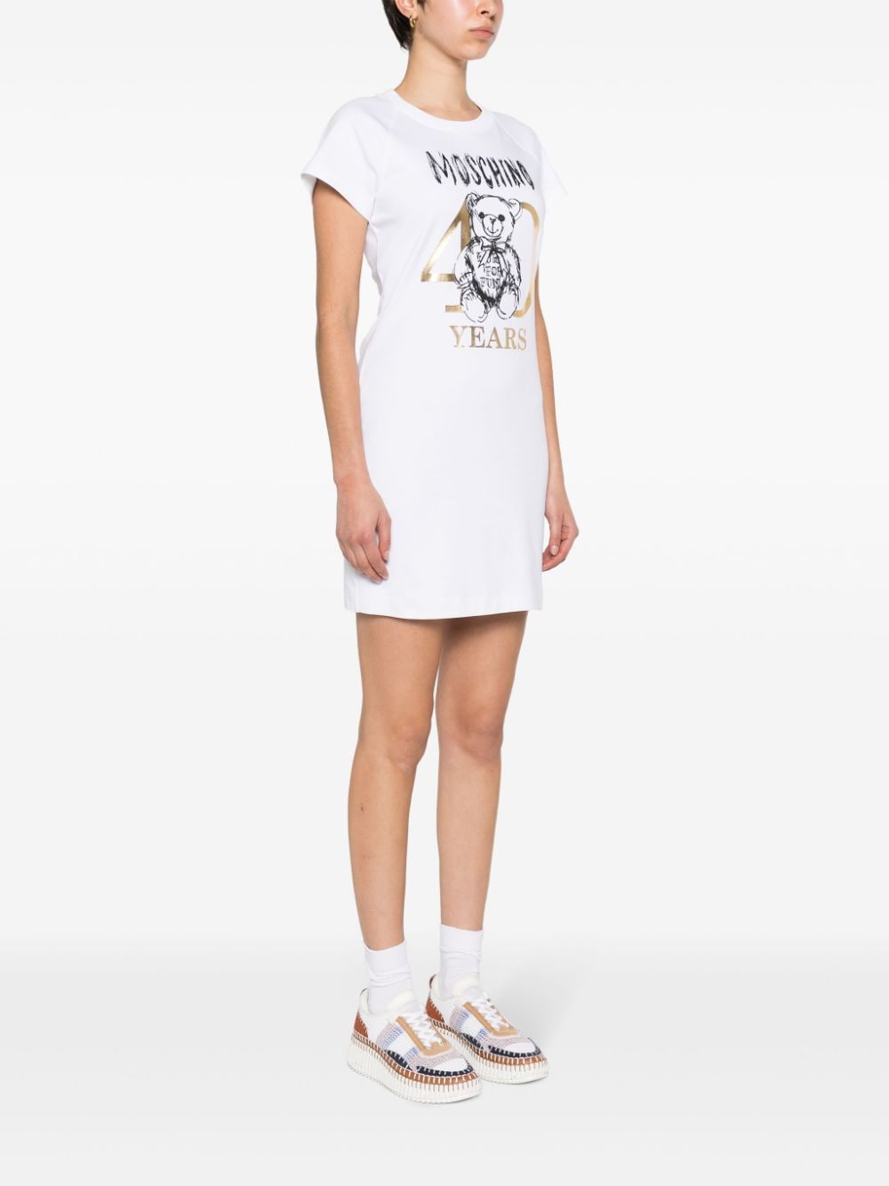Moschino Teddy Bear-motif cotton T-shirt dress - Image 3