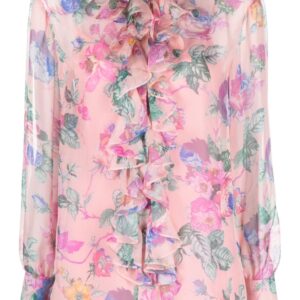 Moschino floral-print ruffled blouse
