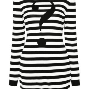 Moschino question mark-intarsia cotton minidress