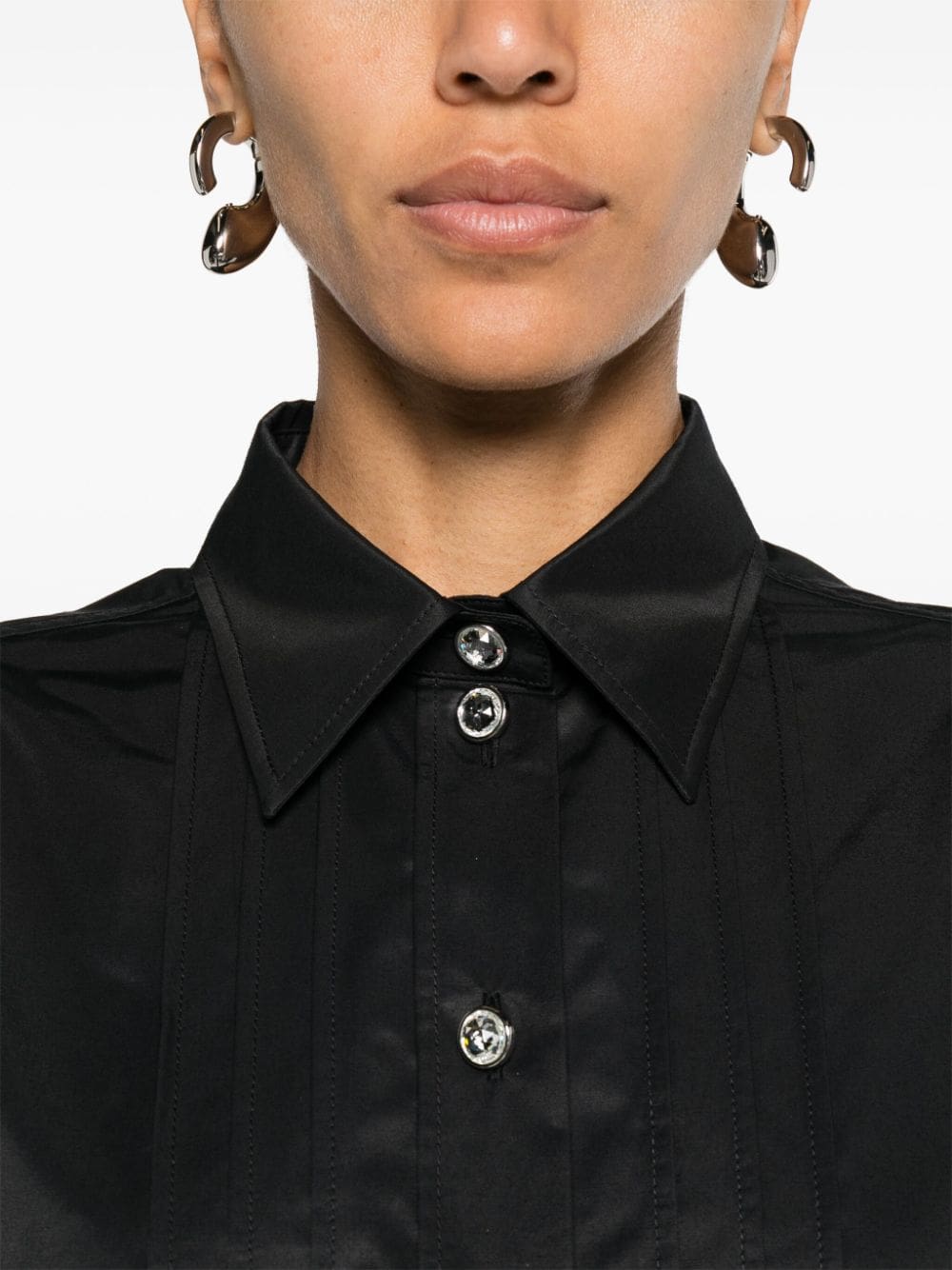 Moschino crystal-buttons sleeveless shirt - Image 5