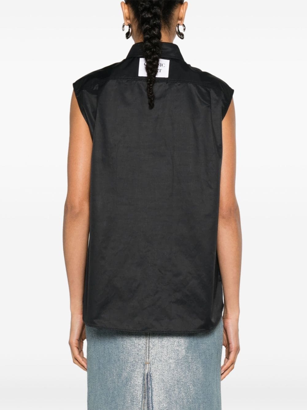 Moschino crystal-buttons sleeveless shirt - Image 4