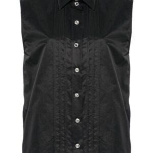 Moschino crystal-buttons sleeveless shirt