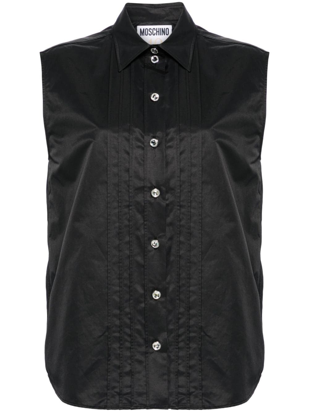 Moschino crystal-buttons sleeveless shirt