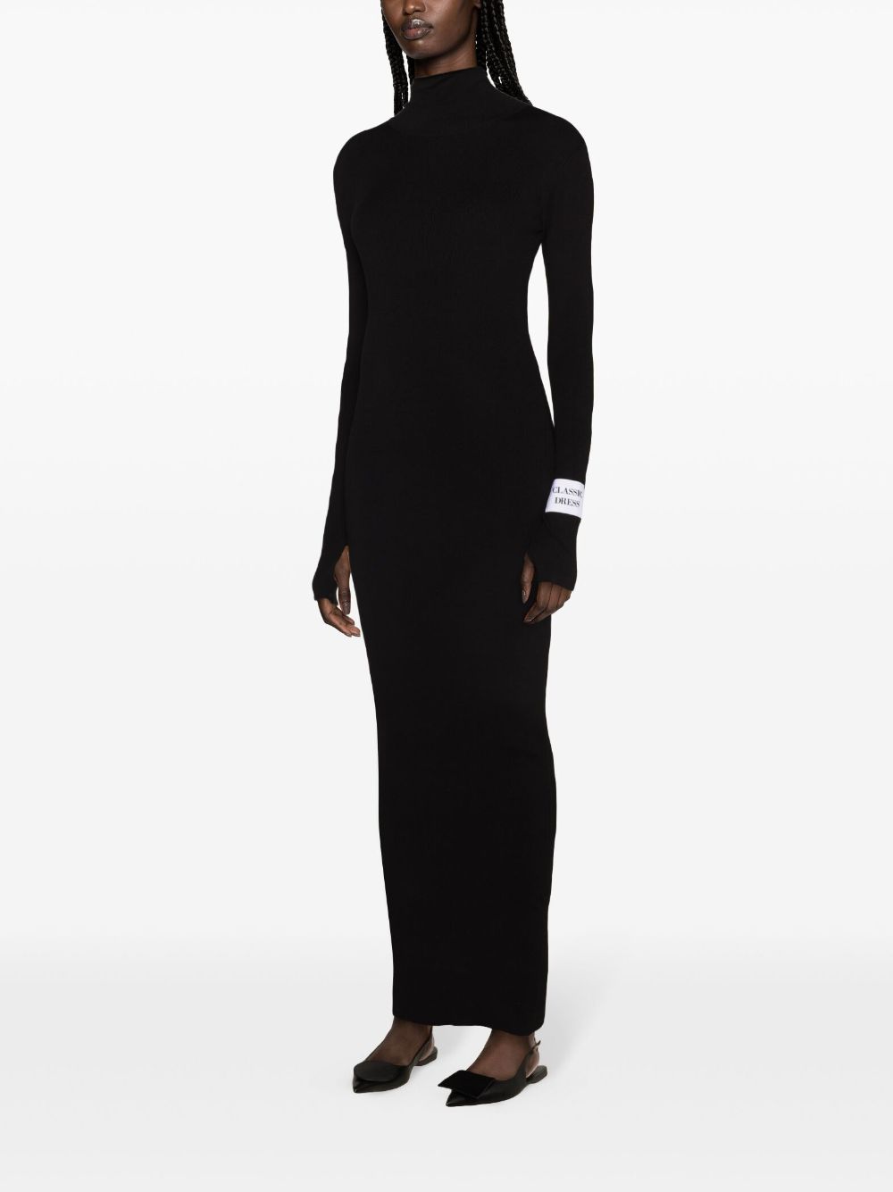 Moschino slogan-patch ribbed cotton dress - Image 2