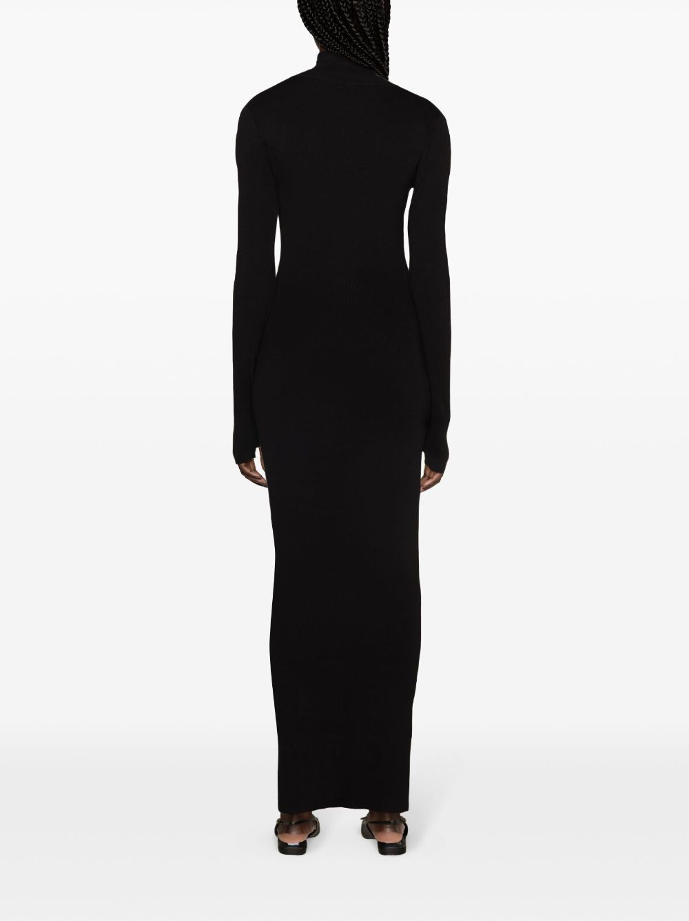 Moschino slogan-patch ribbed cotton dress - Image 3