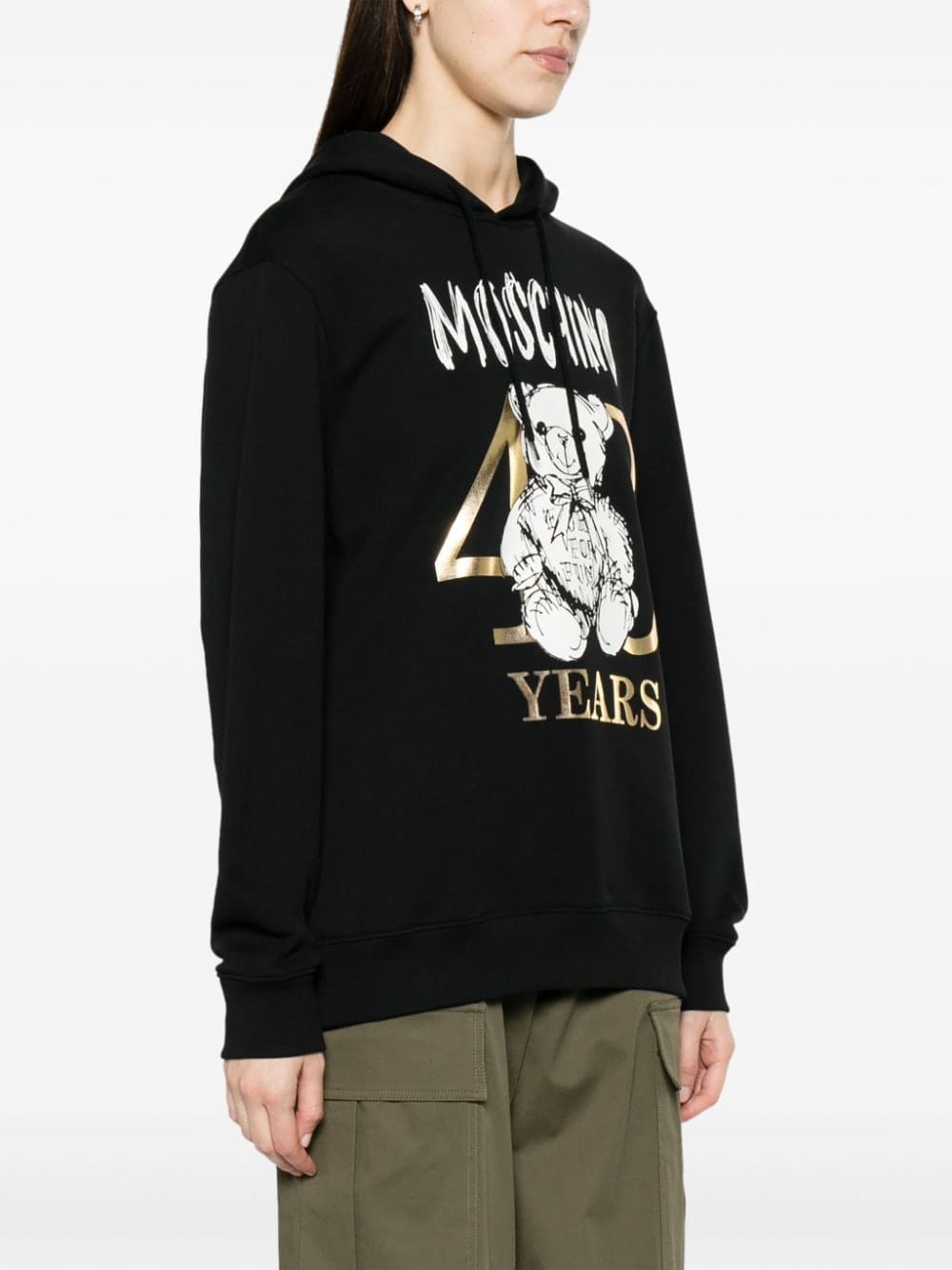 Moschino Teddy Bear-print cotton hoodie - Image 3