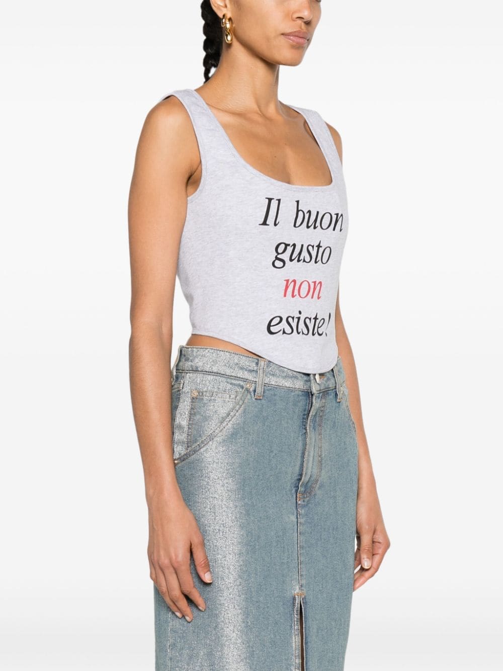 Moschino slogan-print corset top - Image 3