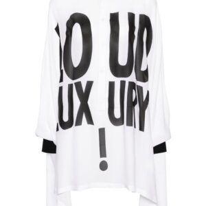 Moschino text-print silk shirt dress