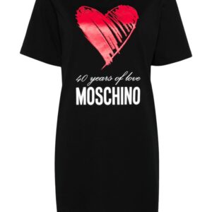 Moschino heart-appliqué cotton minidress