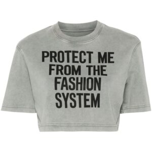 Moschino text-print cropped T-shirt