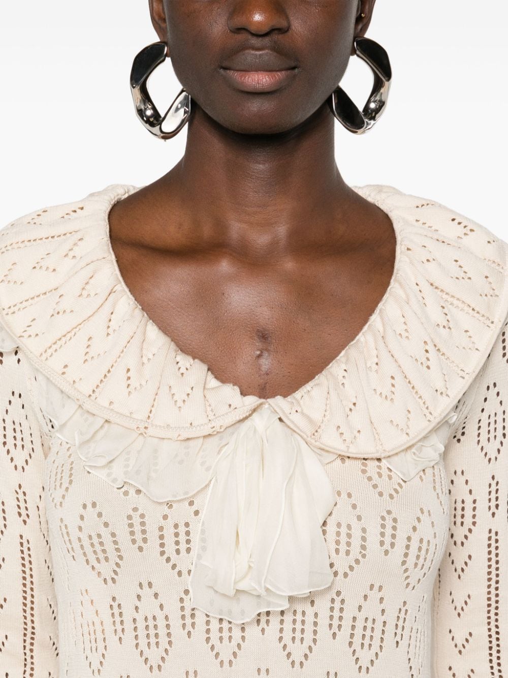 Moschino ruffled pointelle-knit minidress - Image 5