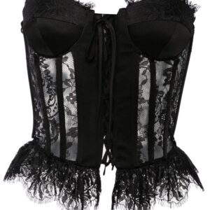 Moschino floral-lace corset blouse