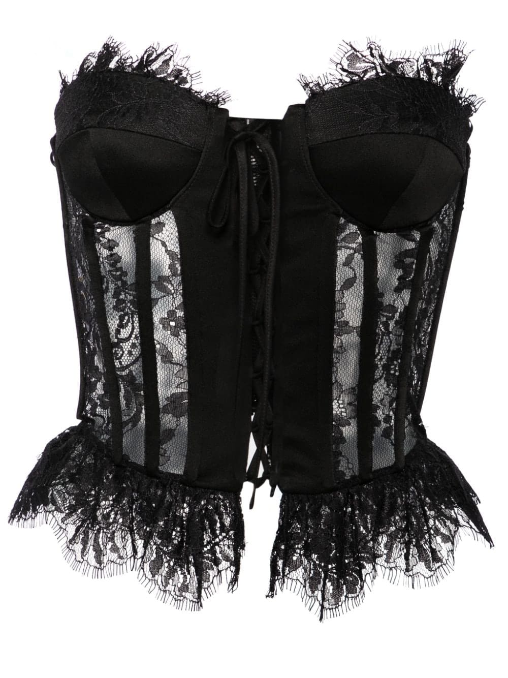 Moschino floral-lace corset blouse