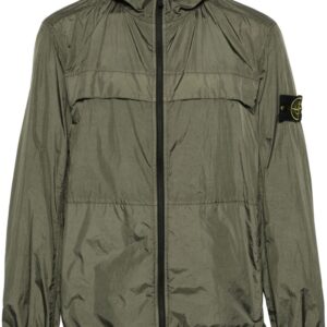 Stone Island Compass-badge hooded windbreaker jacket