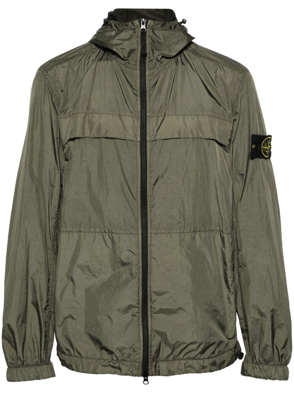 Stone Island Compass-badge hooded windbreaker jacket