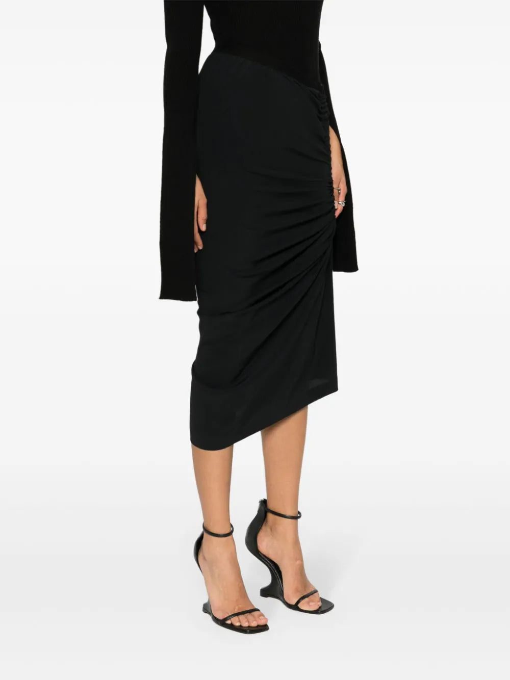 Rick Owens Shrimp asymmetric crepe skirt - Image 3