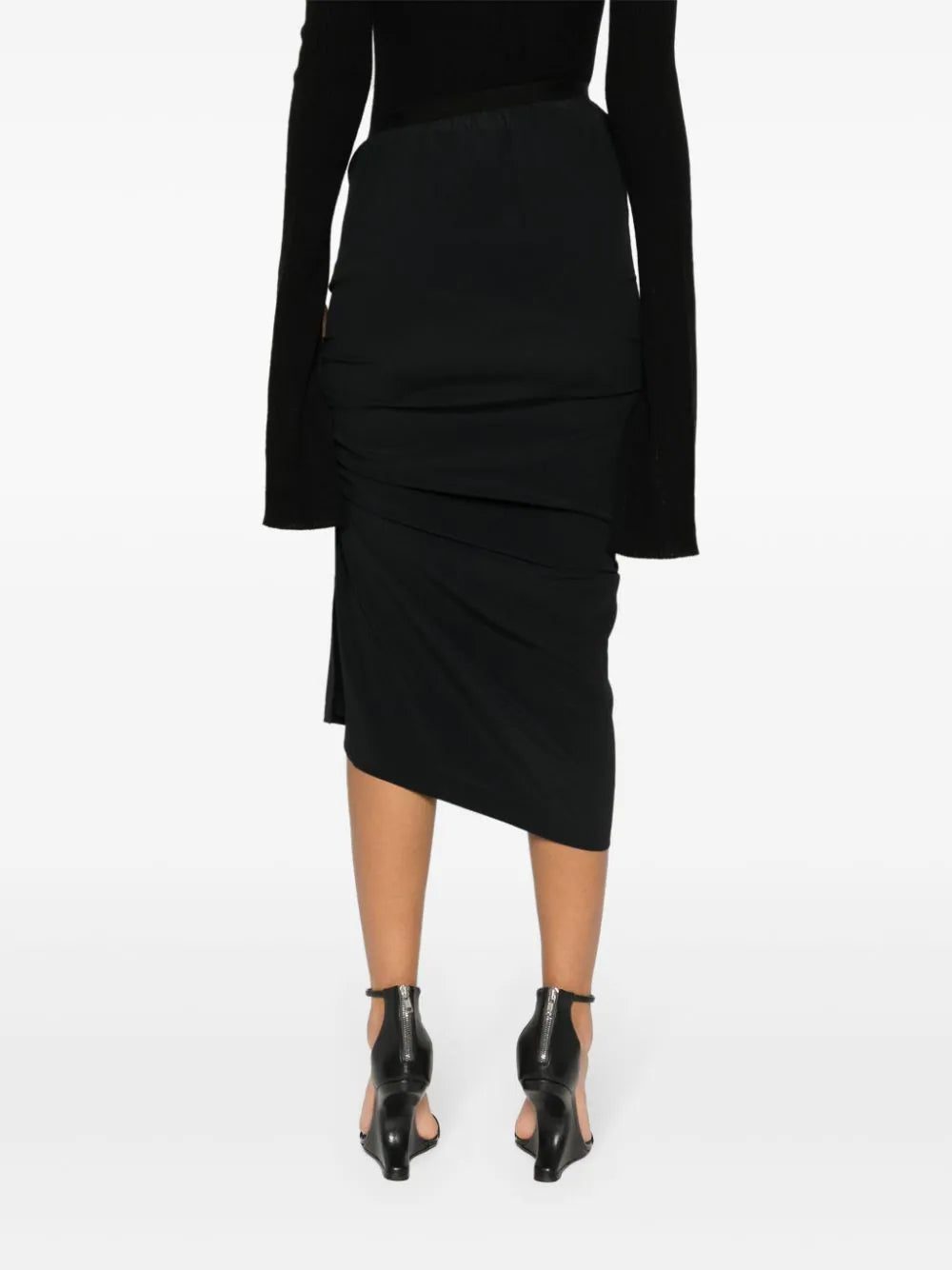 Rick Owens Shrimp asymmetric crepe skirt - Image 4