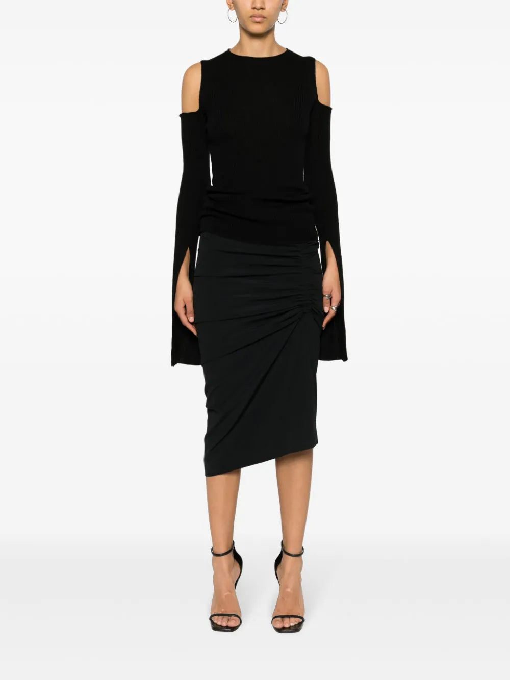 Rick Owens Shrimp asymmetric crepe skirt - Image 2