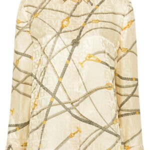 Versace  logo-jacquard graphic-print shirt