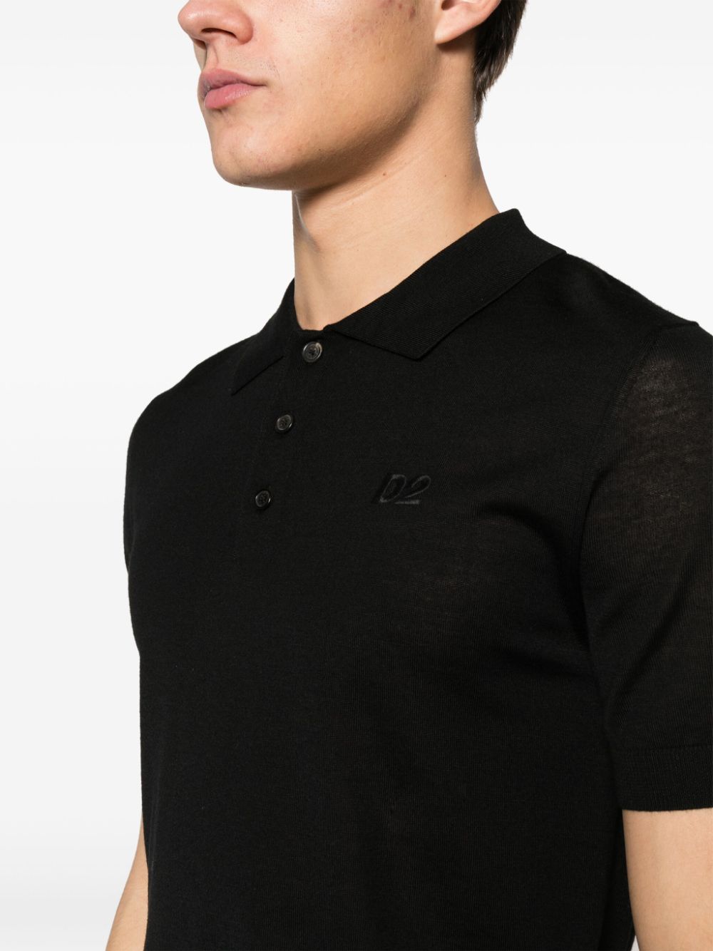 Dsquared2 embroidered-logo ribbed polo shirt - Image 5