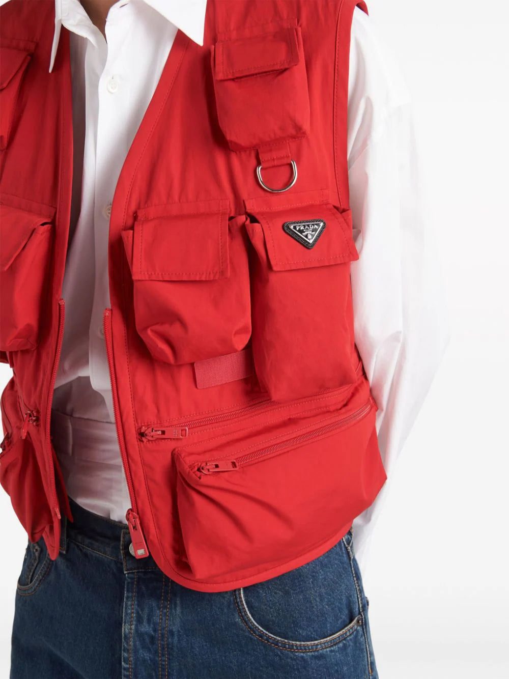 Prada multi-pocket cotton gilet - Image 4
