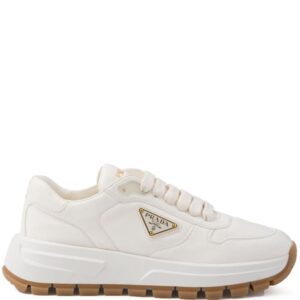 Prada triangle-logo leather sneakers