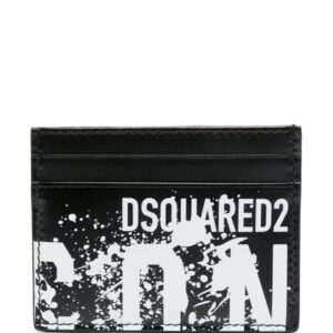 DSQUARED2 logo-print leather cardholder