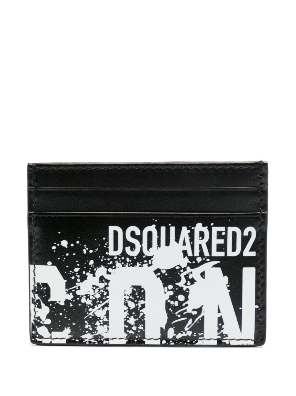 DSQUARED2 logo-print leather cardholder