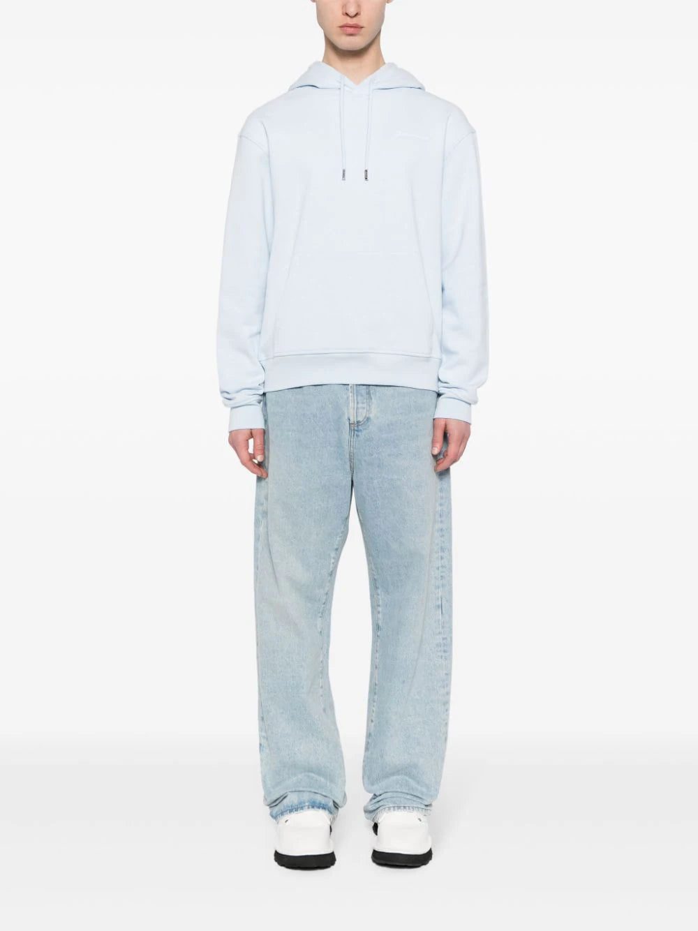 Jacquemus logo-embroidered cotton hoodie - Image 3