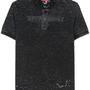 Diesel logo-print distressed polo shirt