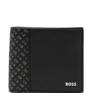 BOSS monogram-print bi-fold wallet