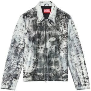 Diesel  L-Pylon-A cracked-finish leather jacket