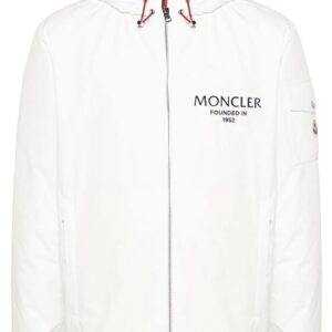 Moncler  logo-lettering hooded puffer jacket